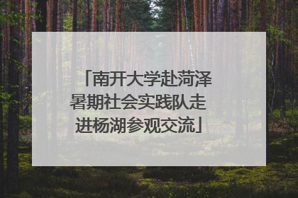 南开大学赴菏泽暑期社会实践队走进杨湖参观交流