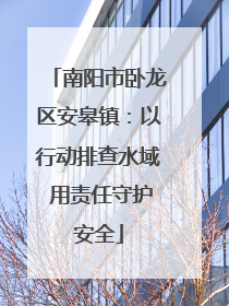 南阳市卧龙区安皋镇：以行动排查水域 用责任守护安全