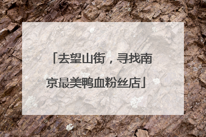 去望山街，寻找南京最美鸭血粉丝店