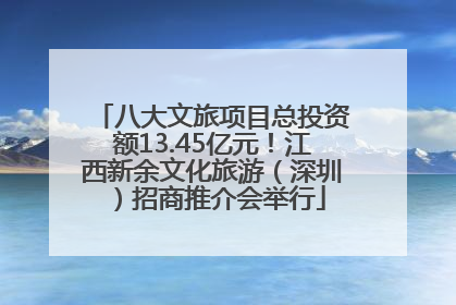八大文旅项目总投资额13.45亿元！江西新余文化旅游（深圳）招商推介会举行