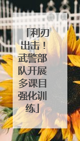 利刃出击！武警部队开展多课目强化训练
