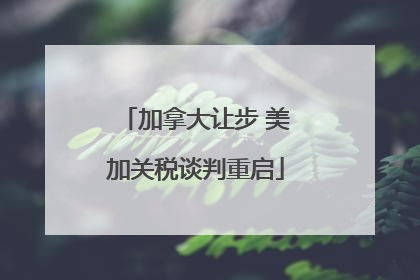加拿大让步 美加关税谈判重启