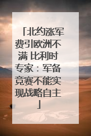北约涨军费引欧洲不满 比利时专家：军备竞赛不能实现战略自主