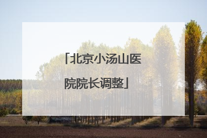 北京小汤山医院院长调整