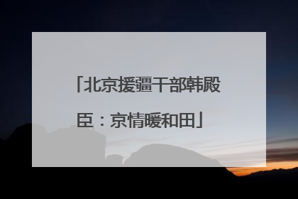 北京援疆干部韩殿臣：京情暖和田
