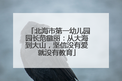 北海市第一幼儿园园长范徽丽：从大海到大山，坚信没有爱就没有教育