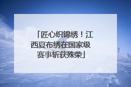 匠心织锦绣！江西夏布绣在国家级赛事斩获殊荣