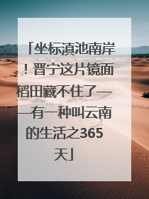 坐标滇池南岸！晋宁这片镜面稻田藏不住了——有一种叫云南的生活之365天
