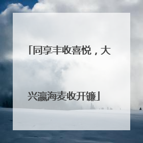 同享丰收喜悦，大兴瀛海麦收开镰