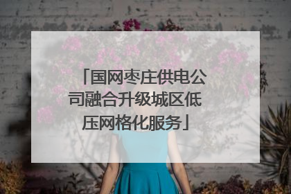 国网枣庄供电公司融合升级城区低压网格化服务