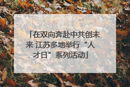在双向奔赴中共创未来 江苏多地举行“人才日”系列活动