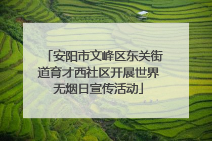 安阳市文峰区东关街道育才西社区开展世界无烟日宣传活动