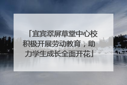 宜宾翠屏草堂中心校积极开展劳动教育，助力学生成长全面开花