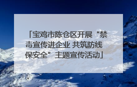 宝鸡市陈仓区开展“禁毒宣传进企业 共筑防线保安全”主题宣传活动