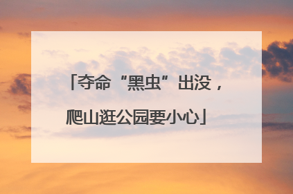 夺命“黑虫”出没，爬山逛公园要小心