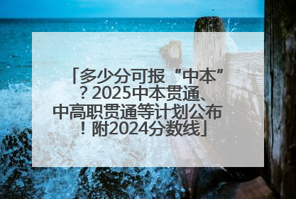 多少分可报“中本”？2025中本贯通、中高职贯通等计划公布！附2024分数线