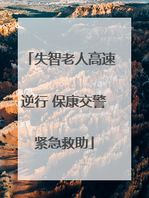 失智老人高速逆行 保康交警紧急救助