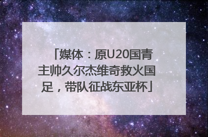 媒体：原U20国青主帅久尔杰维奇救火国足，带队征战东亚杯