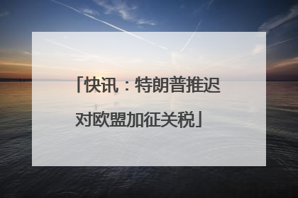 快讯：特朗普推迟对欧盟加征关税