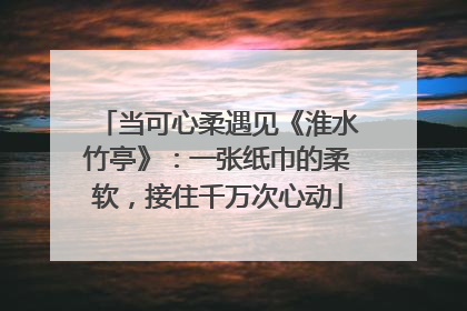 当可心柔遇见《淮水竹亭》：一张纸巾的柔软，接住千万次心动