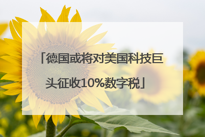 德国或将对美国科技巨头征收10%数字税