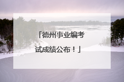 德州事业编考试成绩公布！