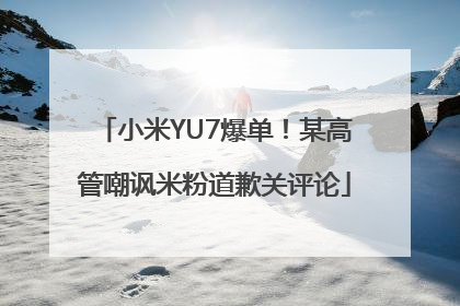 小米YU7爆单！某高管嘲讽米粉道歉关评论