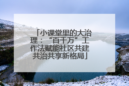 小课堂里的大治理：“百千万”工作法赋能社区共建共治共享新格局