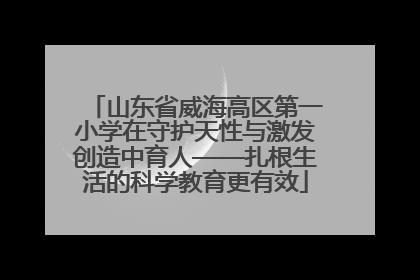 山东省威海高区第一小学在守护天性与激发创造中育人——扎根生活的科学教育更有效
