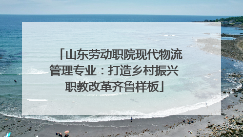 山东劳动职院现代物流管理专业：打造乡村振兴职教改革齐鲁样板