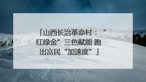 山西长治革命村：“红绿金”三色赋能 跑出富民“加速度”