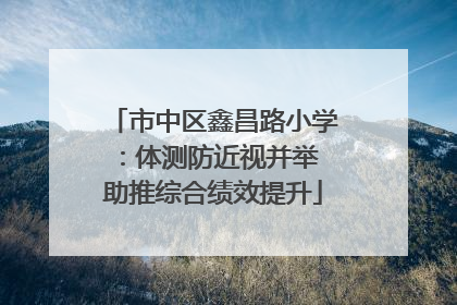 市中区鑫昌路小学：体测防近视并举 助推综合绩效提升