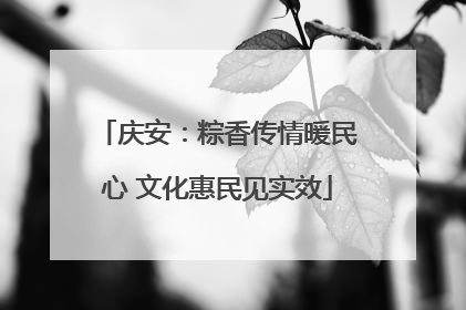庆安：粽香传情暖民心 文化惠民见实效
