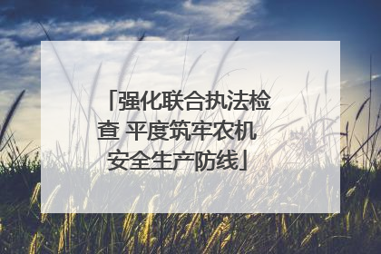 强化联合执法检查 平度筑牢农机安全生产防线