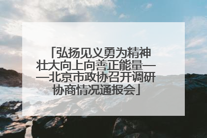 弘扬见义勇为精神 壮大向上向善正能量——北京市政协召开调研协商情况通报会