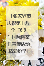 张家界市庆祝第十八个“6·9”国际档案日宣传活动精彩纷呈
