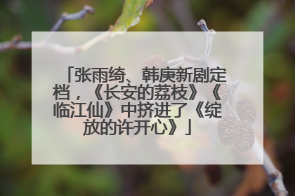 张雨绮、韩庚新剧定档，《长安的荔枝》《临江仙》中挤进了《绽放的许开心》