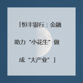 恒丰银行：金融助力“小花生”做成“大产业”