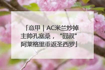 意甲｜AC米兰炒掉主帅孔塞桑，“囧叔”阿莱格里重返圣西罗