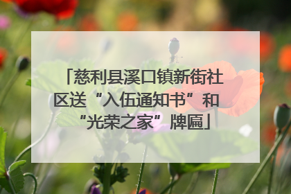 慈利县溪口镇新街社区送“入伍通知书”和“光荣之家”牌匾