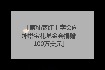 柬埔寨红十字会向坤塔宝花基金会捐赠100万美元