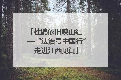 杜鹃依旧映山红——“法治号中国行”走进江西见闻