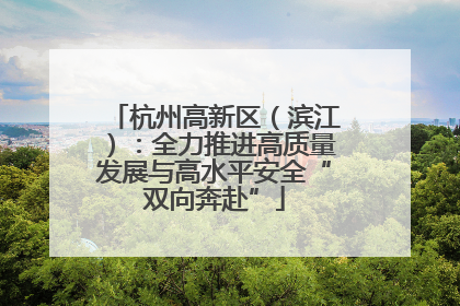 杭州高新区（滨江）：全力推进高质量发展与高水平安全“双向奔赴”