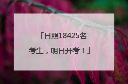 日照18425名考生，明日开考！