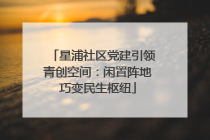 星浦社区党建引领青创空间：闲置阵地巧变民生枢纽