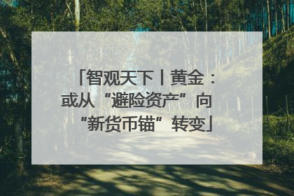 智观天下丨黄金：或从“避险资产”向“新货币锚”转变
