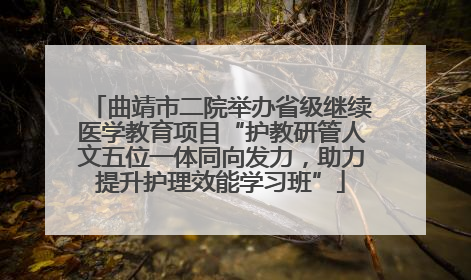 曲靖市二院举办省级继续医学教育项目“护教研管人文五位一体同向发力，助力提升护理效能学习班”