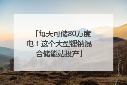 每天可储80万度电！这个大型锂钠混合储能站投产