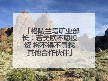 格陵兰岛矿业部长：若美欧不愿投资 将不得不寻找其他合作伙伴