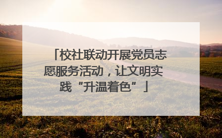校社联动开展党员志愿服务活动，让文明实践“升温着色”
